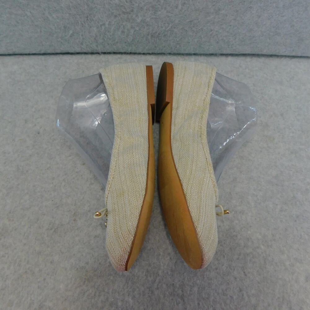 Sam Edelman Felicia Natural Gold Shimmery Linen Ballet Womens Size 7 Shoe - Picture 4 of 9